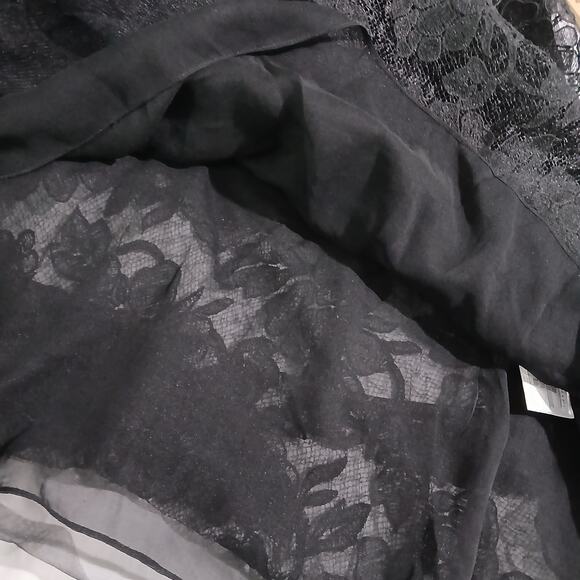 Sachin & Babi Black tiered lace mini skirt Designer XL measurements side-zip - Picture 8 of 13